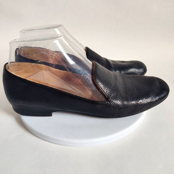 Naturalizer Emiline Black Leather Comfort N5 Loafers Size 7 Suede Slipper Flats - Picture 3 of 11